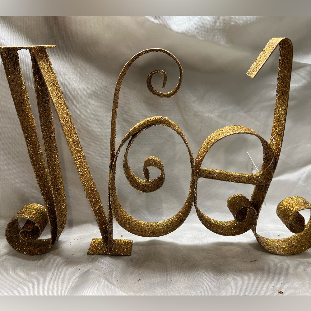 Noel Glitter standing sign -NWT Vintage